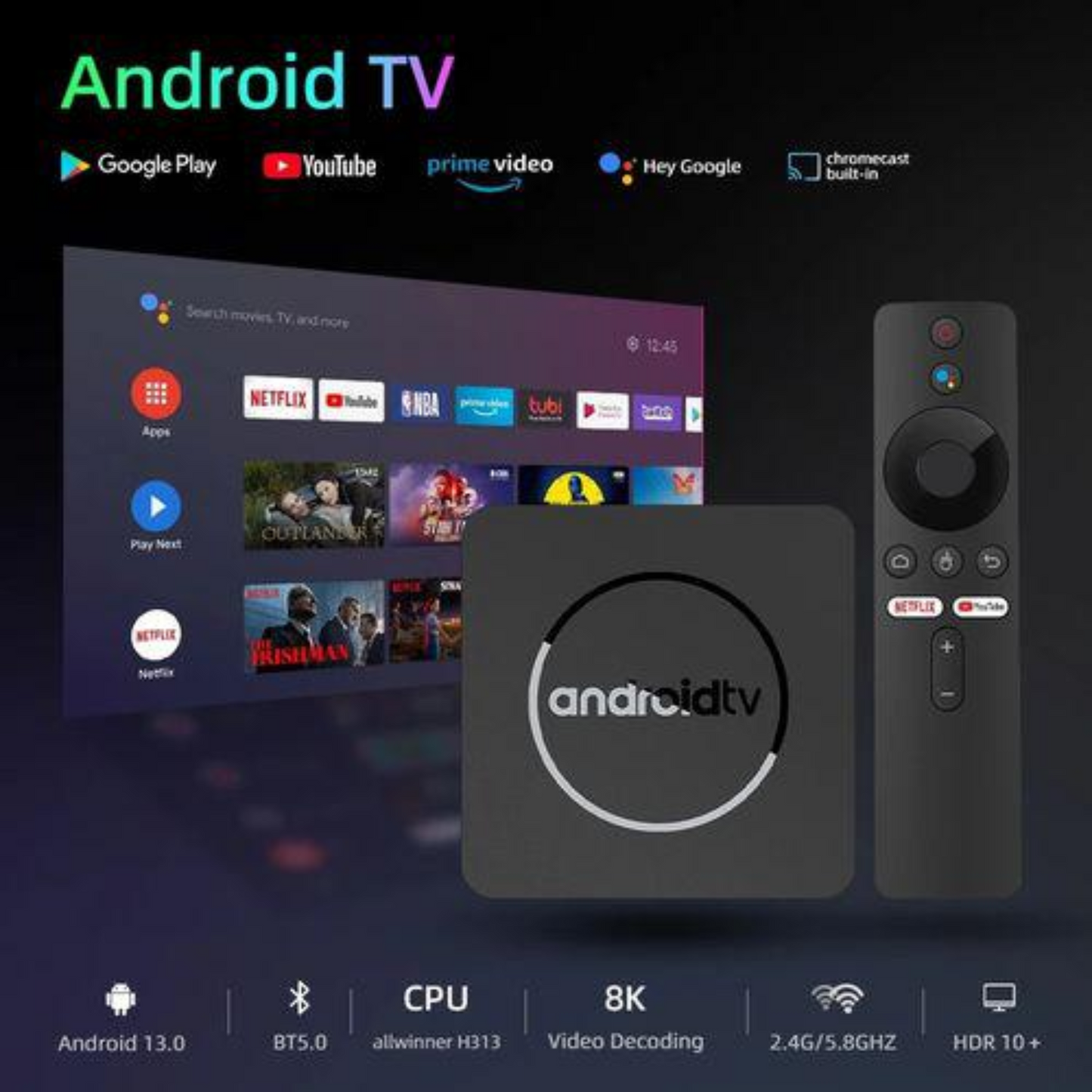 AndroidTV 8k Ultra HD 2G+8G